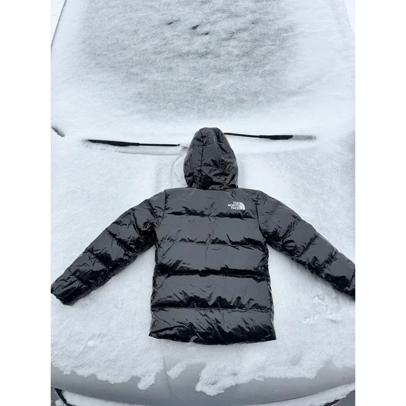 The North Face Girls XS (6) Black Hooded Puffer Jacket 600 Fill Down Full Zip - Picture 2 of 8